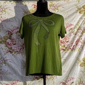 Green Embellished Women's Top. Possibly size L.